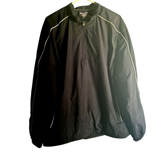 Champion 1/4 zip pullover  Windbreaker jacket Black size XL - Picture 1 of 4